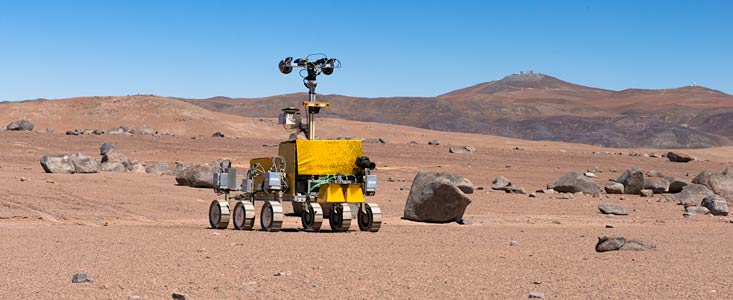 Mars rover being tested near the Paranal Observatory