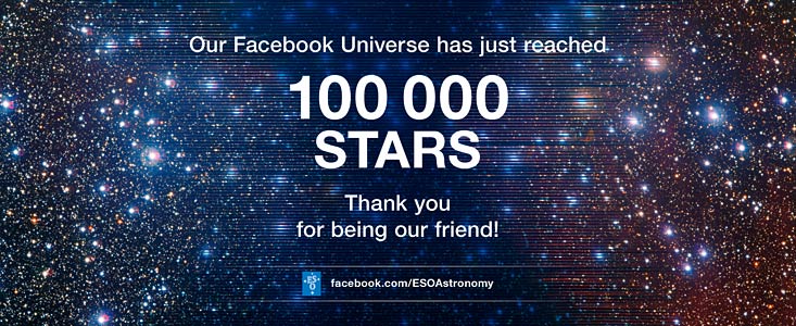 ESO’s Facebook page welcomes its 100 000th friend