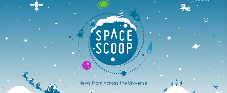 Poster do novo website do Space Scoop
