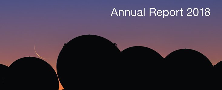 Capa do Relatório Anual do ESO de 2018