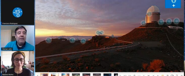 Fotogramma della visita guidata virtuale all’osservatorio di La Silla