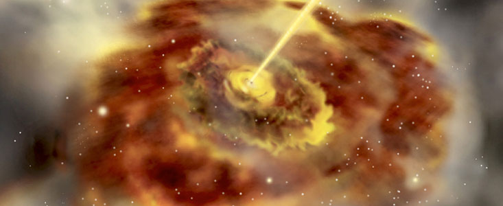 The inner part of an active galactic Nucleus (artist's impression)