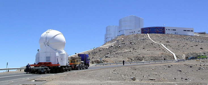 The first Auxiliary Telescope on its way to the observing platform