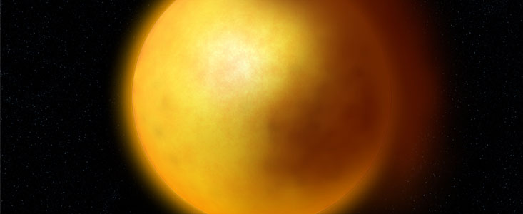 Dust cloud in a R CrB star (artist's impression)