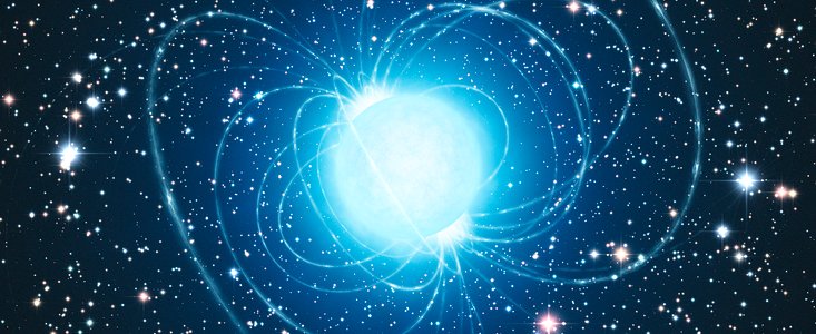 Impresión artística del magnetar en el extraordinario cúmulo estelar Westerlund 1
