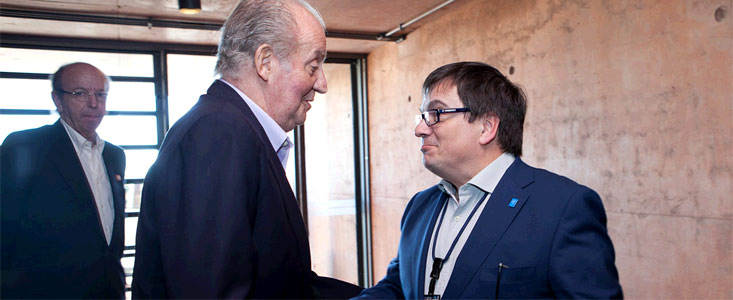 Juan Carlos I, Rei de Espanha, e Xavier Barcons, o Presidente do Conselho do ESO
