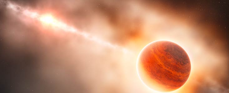 Impressão artística de um planeta gigante gasoso a formar-se no disco que rodeia a jovem estrela HD100546
