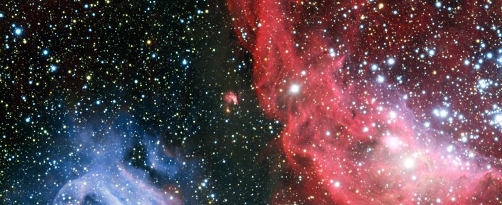 Due nubi di gas veramente diverse brillano nella Grande Nube di Magellano