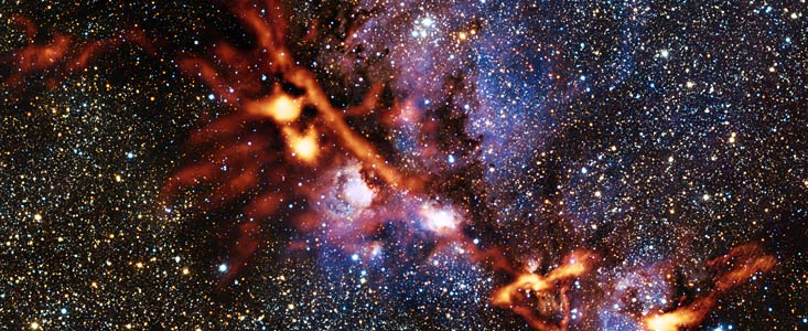 Stjärnbildningsområdet Cat’s Paw Nebula genom ArTeMiS:s ögon