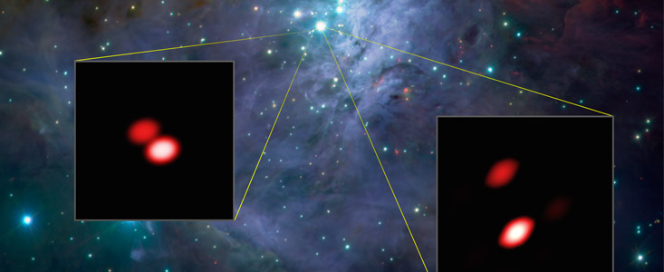 GRAVITY découvre le caractère binaire d'une étoile de l'Amas du Trapèze dans la constellation d'Orion