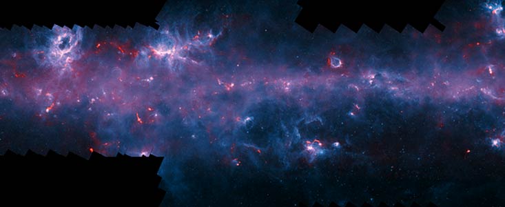 O plano austral da Via Láctea obtido no rastreio ATLASGAL
