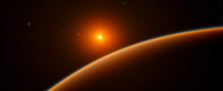 Impressão artística do exoplaneta do tipo super-Terra LHS 1140b