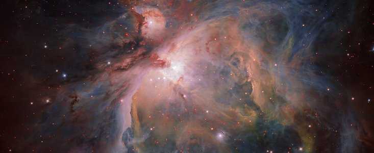 Der Orionnebel und seine Haufen, aufgenommen mit dem VLT Survey Telescope
