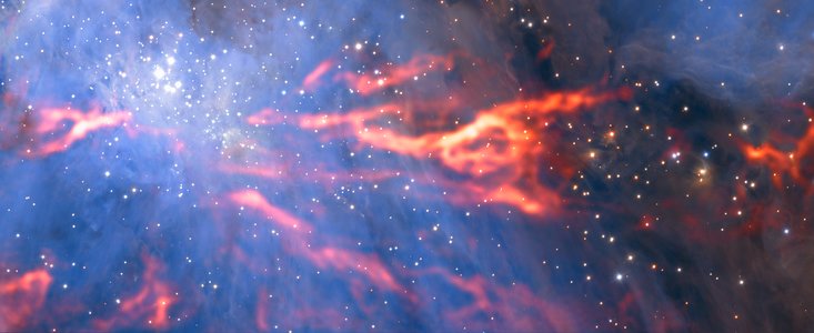 ALMA brengt het inwendige web van een stellaire kraamkamer in beeld