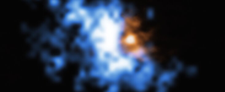 Gas halo observed by MUSE surrounding a galaxy merger seen by ALMA