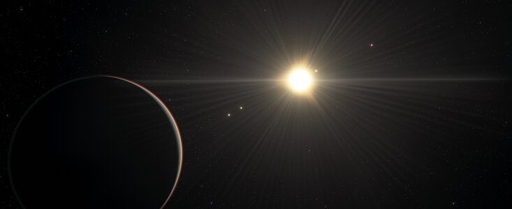 An artist’s view of the TOI-178 planetary system