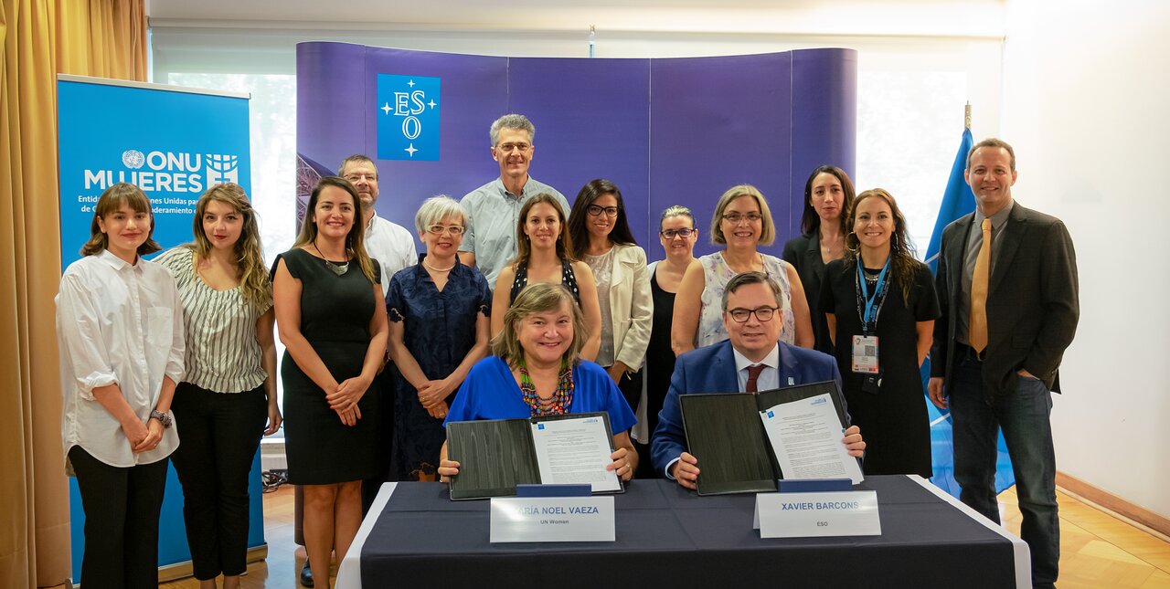 ESO y ONU Mujeres firmaron un Memorándum de Entendimienten las oficinas de ESO en Vitacura, Santiago, Chile.