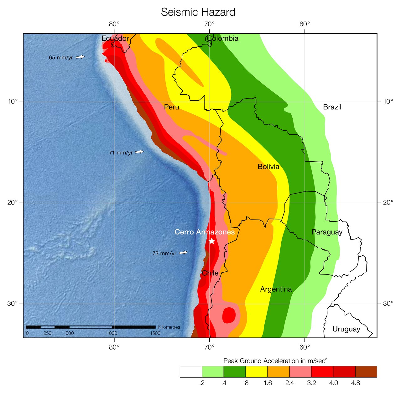 Seismic hazard in Chile ESO