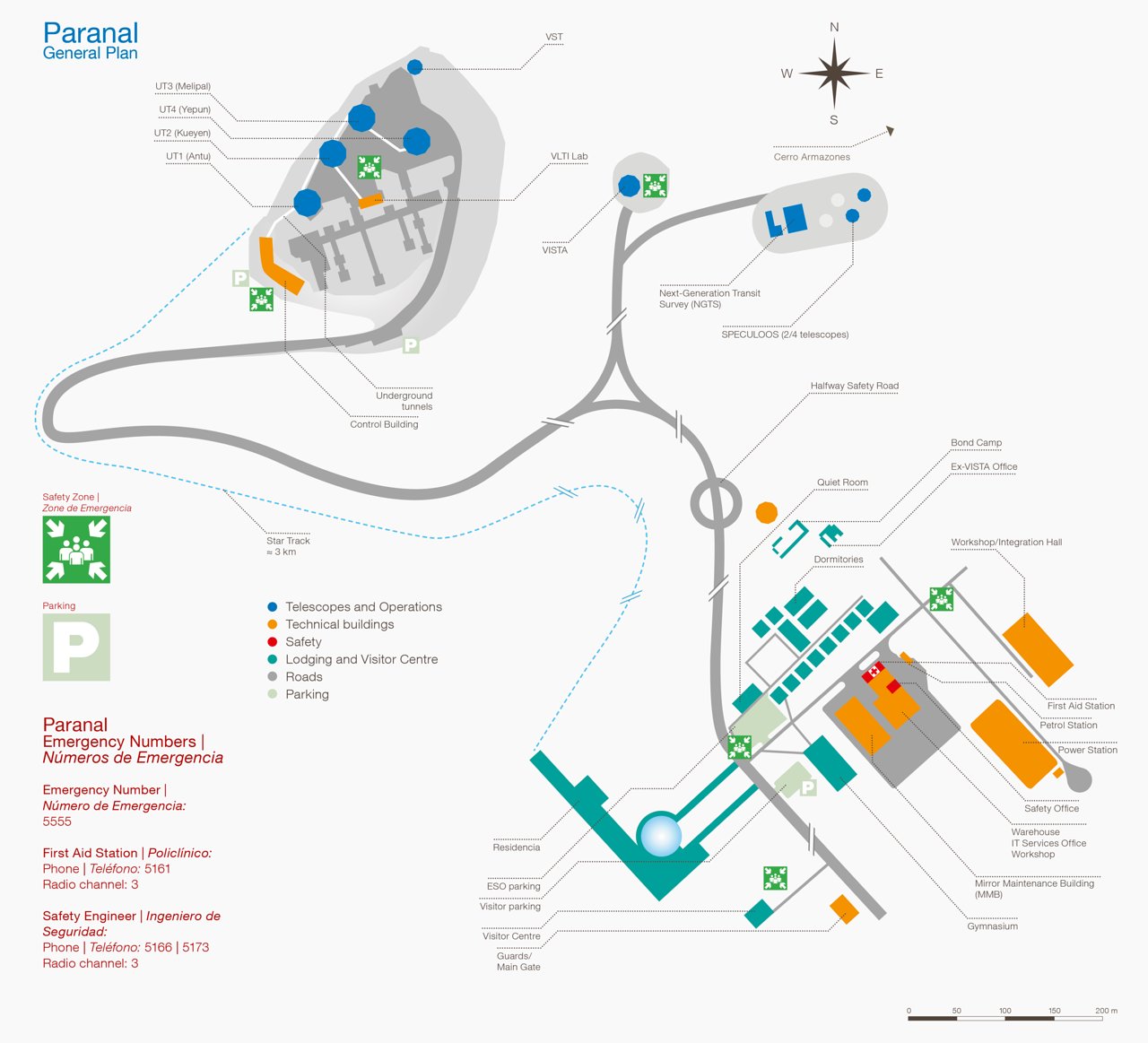 Paranal map and safety