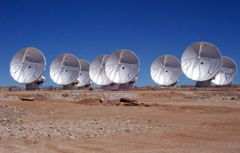 Mounted image 103: Eight ALMA antennas on Chajnantor