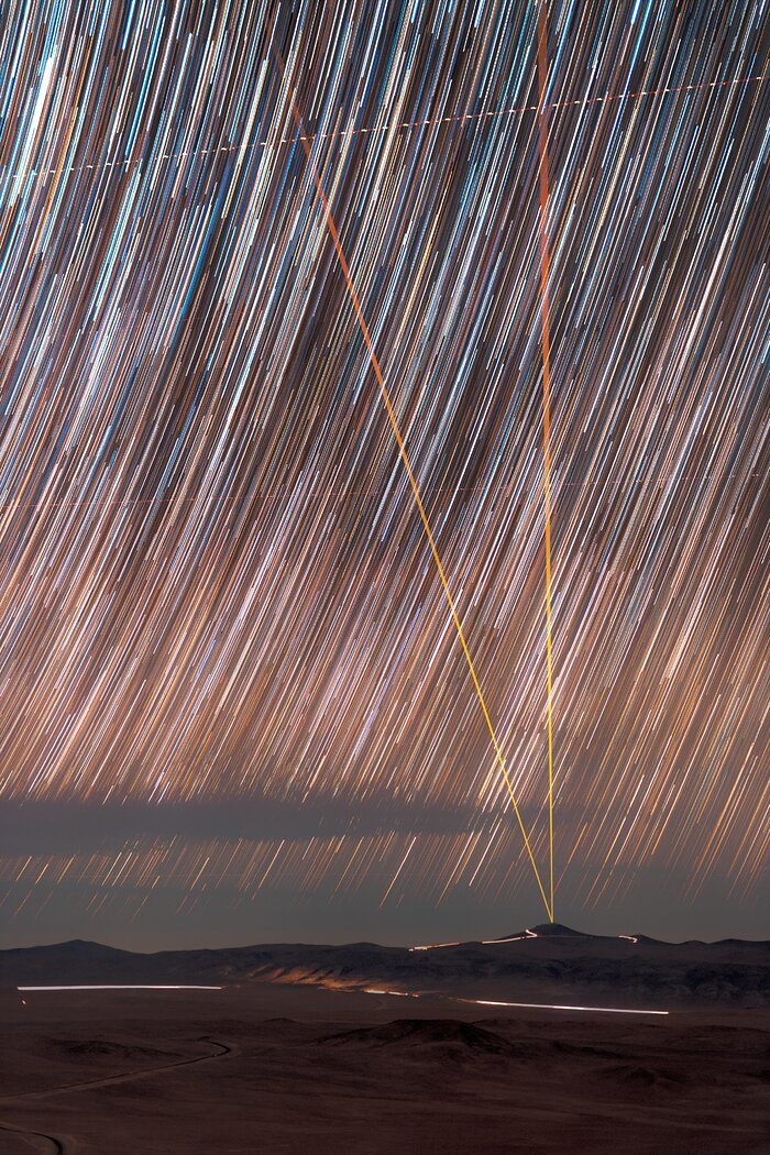 Star trails above Paranal