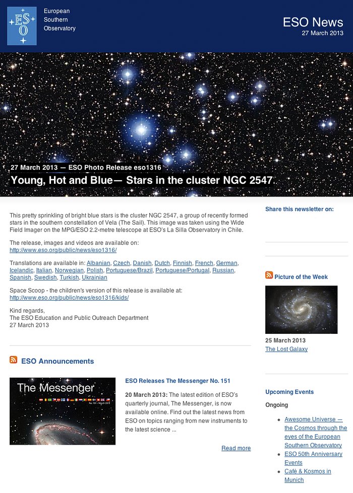ESO News Newsletter — 27 March 2013