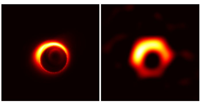 Imagen simulada del agujero negro supermasivo de M87