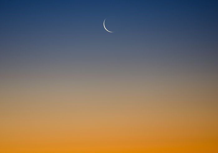 Twilight crescent Moon