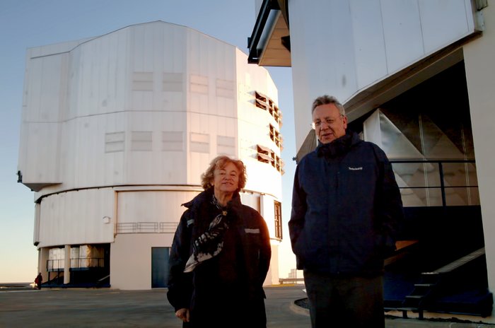 Catherine Cesarsky and Philippe Busquin at Paranal