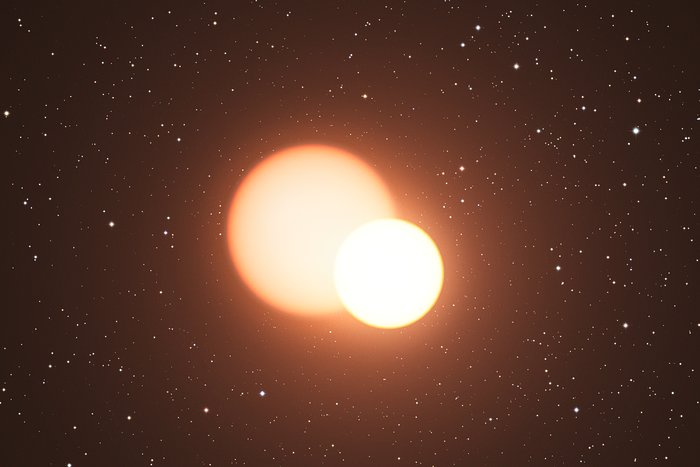 Artist’s impression of the remarkable double star OGLE-LMC-CEP0227