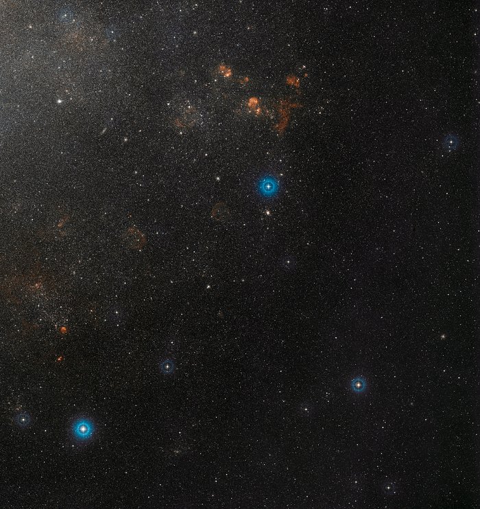 Wide-field view of part of the Large Magellanic Cloud and the remarkable double star OGLE-LMC-CEP0227