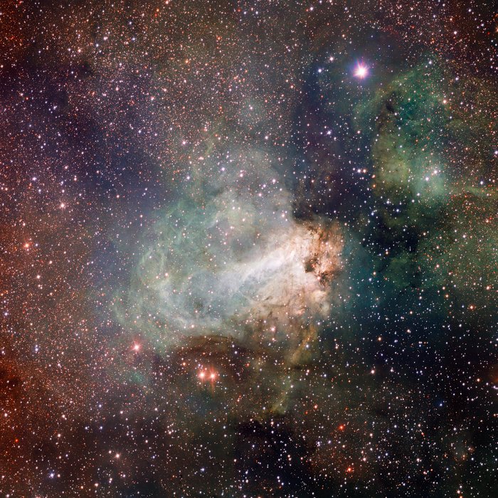 VST obraz hvězdotvorné oblasti Messier 17