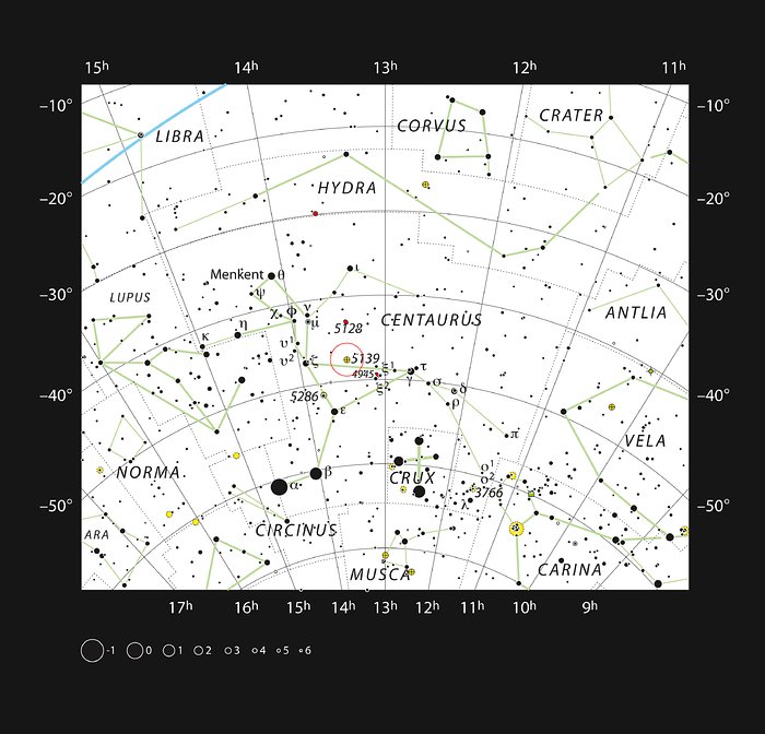 The globular star cluster Omega Centauri in the constellation of Centaurus