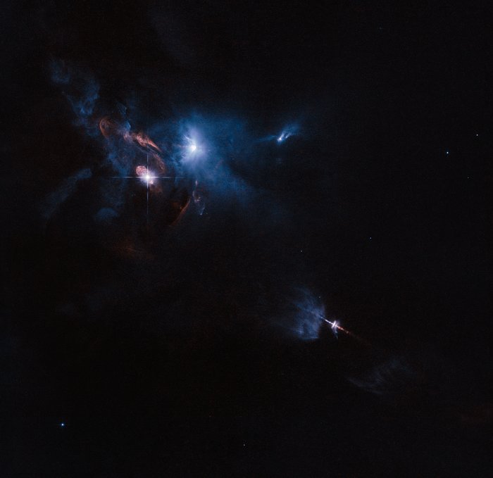 Hubble-Aufnahme der Umgebung um den jungen Stern HL Tauri