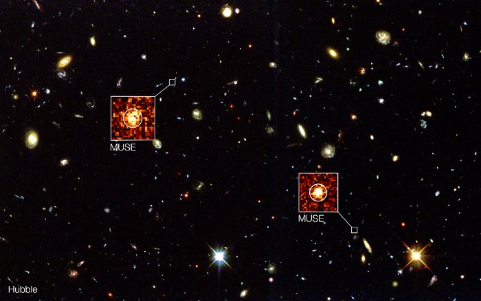 MUSE streeft Hubble voorbij in het Hubble Deep Field South