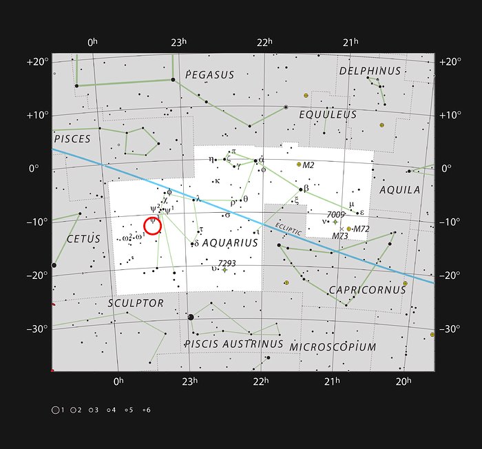 Abell 2597 i stjernebilledet Aquarius