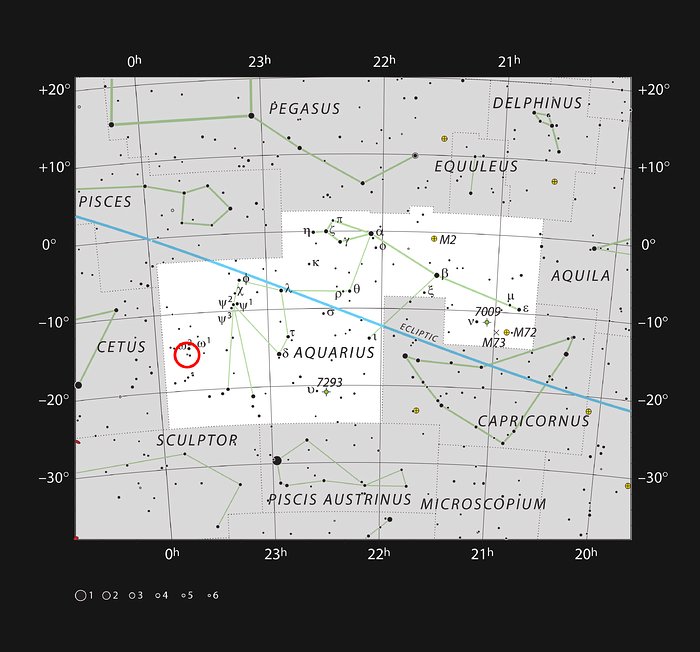 R Aquarii dans la constellation du Verseau