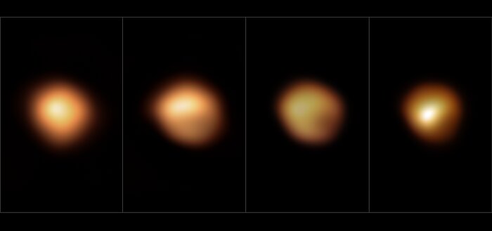 Povrchové vrstvy Betelgeuse před pohasnutím a během něj