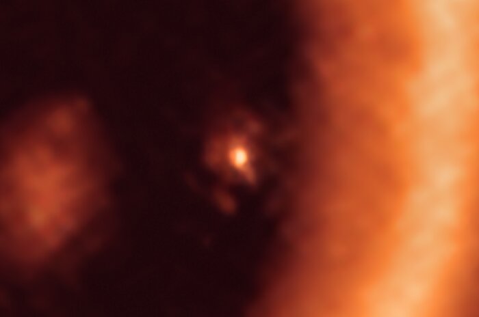 Maan-vormende schijf rond de exoplaneet PDS 70c, zoals gezien met ALMA