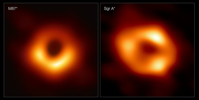 De to første billeder af sorte huller side om side
