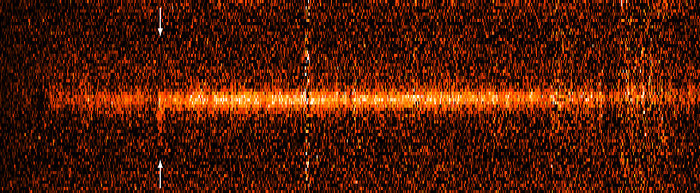 2-D Spectrum of distant galaxy with Lyman-alpha emission