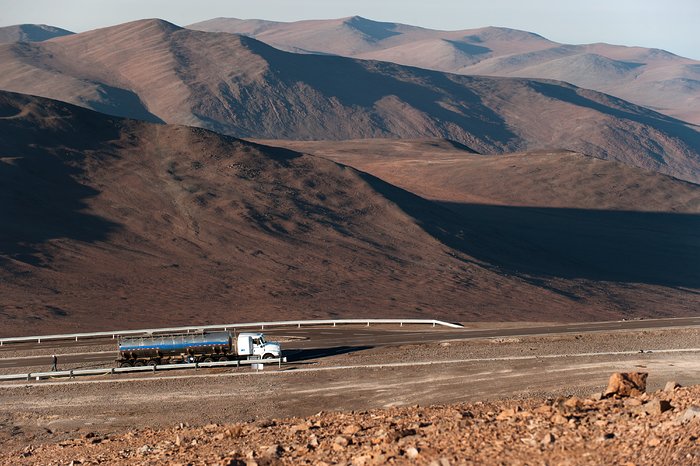 Water truck going to Paranal