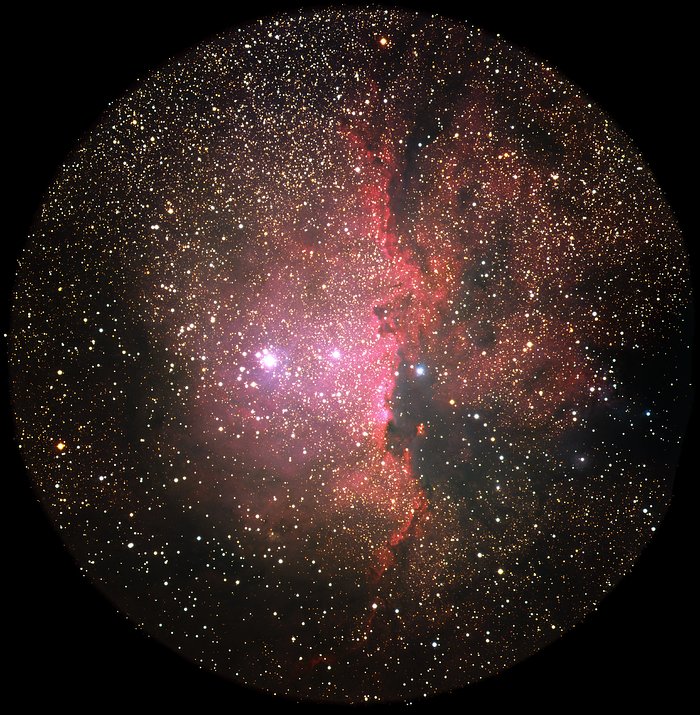 NGC 6188 glows crimson