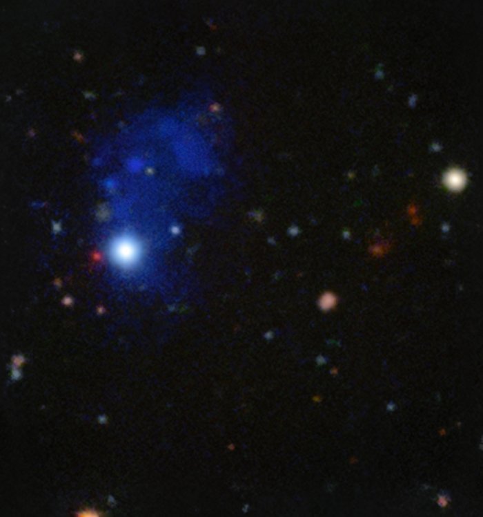 MUSE spies accreting giant structure around a quasar