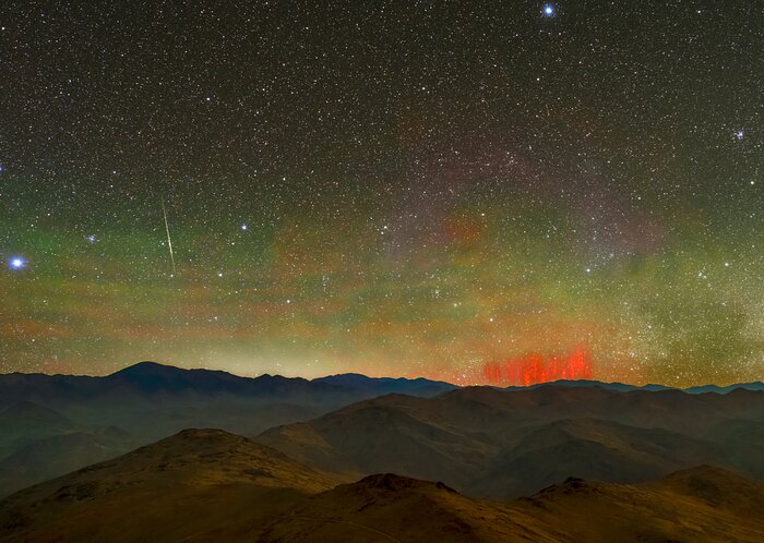 Red sprites above the Atacama