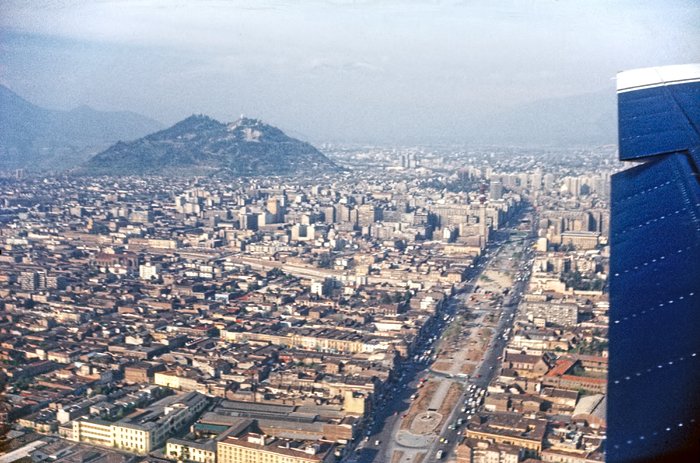 An aerial view of Santiago