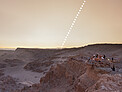 Éclipse partielle dans le désert d'Atacama au Chili