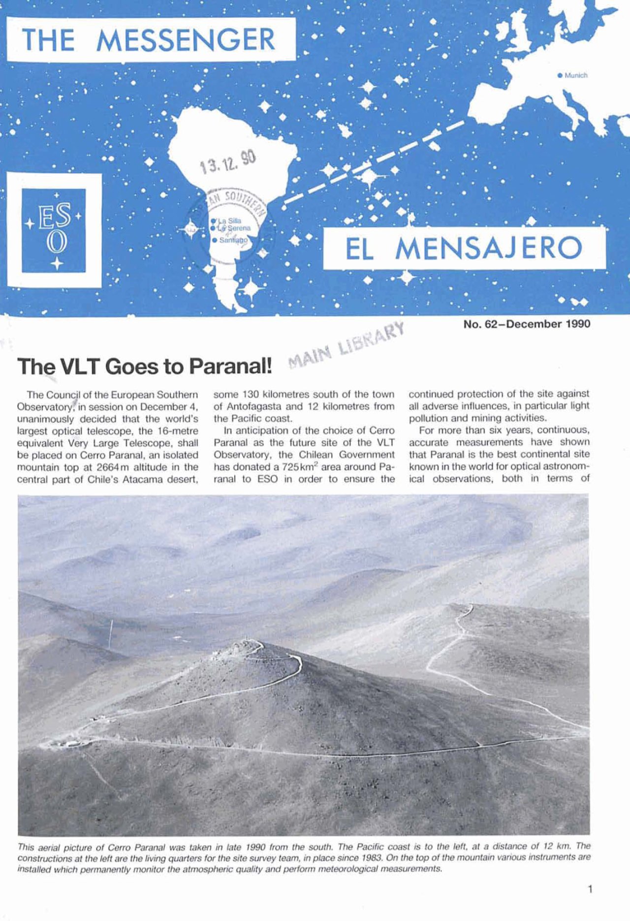 Messenger Issue 062 | ESO Schweiz