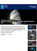 ESO — Kraftiga stratosfäriska vindar uppmätta på Jupiter för första gången — Science Release eso2104sv