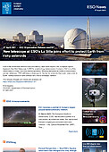 ESO — Nyt teleskop på ESOs La Silla-observatorium er med til at beskytte Jorden imod farlige asteroider — Organisation Release eso2107da